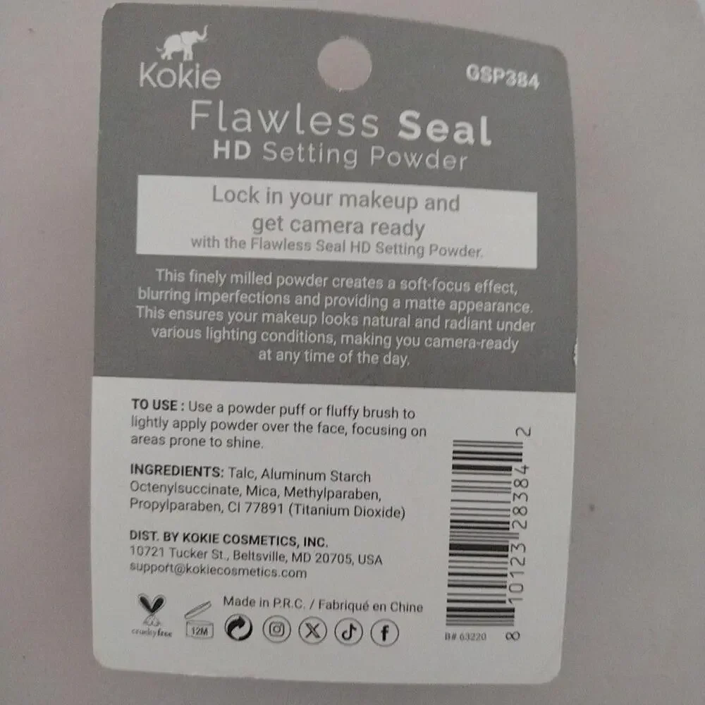 Kokie Flawless Seal HD Setting Powder Matte Shine Control Long Lasting Women